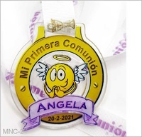 Medalla de metacrilato comunion emoticono