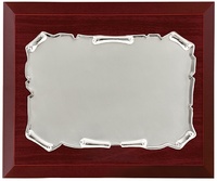 Placa conmemorativa Plateada Pergamino brillo estampado