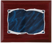 Placa conmemorativa de aluminio en azul marmoleado