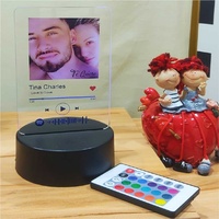 Placa de Metacrilato con luz personalizada con foto y codigo spotify o QR