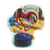 Placa de metacrilato a todo color dos corazones