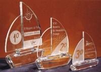 Trofeo Bassa Cristal Transparente Velero