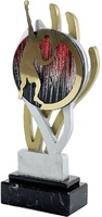 Trofeo Circulo Colores Lineas Dorado y Plata