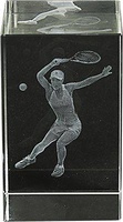 Trofeo Cubo de Cristal Tenis Femenino Lozoya