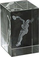Trofeo Lozoya cubo cristal 3D padel femenino