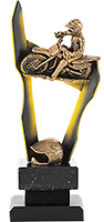 Trofeo Moto metalizado de silueta