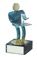 Trofeo ajedrez jugador latón