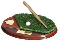Trofeo béisbol bate y pelota
