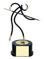 Trofeo billar jugador negro y dorado