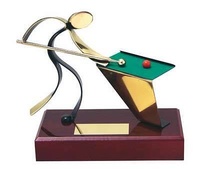 Trofeo billar peana madera