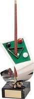 Trofeo billar pool taco atravesado