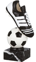 Trofeo bota de Futbol en negro y blanco.