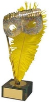 Trofeo carnaval dorada mascara