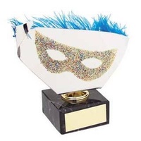 Trofeo carnaval dorado antifaz