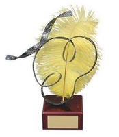 Trofeo carnaval pluma amarilla