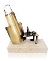 Trofeo cocina mandil y mesa en metal