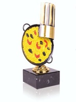 Trofeo cocina paella con gorro en metal