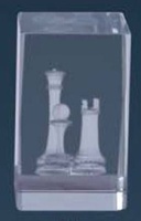 Trofeo de Ajedrez Lozoya cubo de cristal