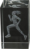 Trofeo de Atletismo Femenino Cubo Cristal Lozoya