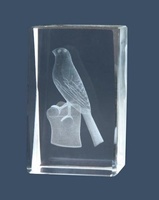 Trofeo de Aves, canario, Lozoya cubo de cristal.