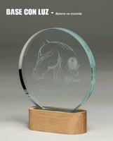 Trofeo de Cristal Redondo con Luz