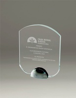 Trofeo de cristal para personalizar derfit con pie de metal