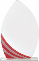 Trofeo de cristal personalizable en rojo lotostar