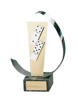 Trofeo dominó blancas fichas