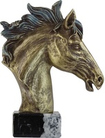Trofeo dorado de busto de caballo