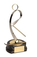 Trofeo esquí dorado esquiador