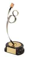 Trofeo fútbol árbitro dorado y plateado