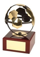 Trofeo fútbol balón hueco dorado