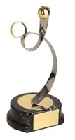 Trofeo fútbol portero dorado y plateado