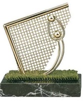 Trofeo fútbol portero portería dorada