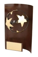 Trofeo fútbol rectangular aplique balón estrella