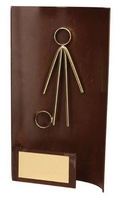 Trofeo fútbol rectangular aplique futbolista