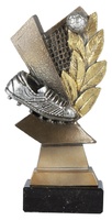 Trofeo futbol bota balon y red