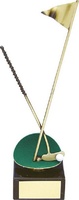 Trofeo golf hierro y banderín
