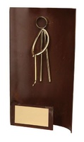 Trofeo golf rectangular aplique golfista