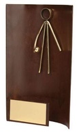 Trofeo golf rectangular aplique golfista