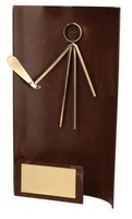 Trofeo golf rectangular aplique golfista