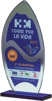 Trofeo lineas rectas de cristal para personalizar Mansso