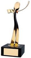Trofeo música cantante dorado