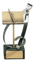 Trofeo música dorado atril