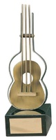 Trofeo música guitarra dorada