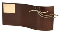 Trofeo natación rectangular ondulado