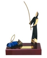 Trofeo pesca peana madera