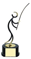 Trofeo pesca pescador con caña