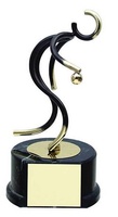 Trofeo petanca jugador negro y dorado