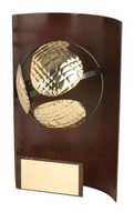 Trofeo petanca rectangular aplique bola